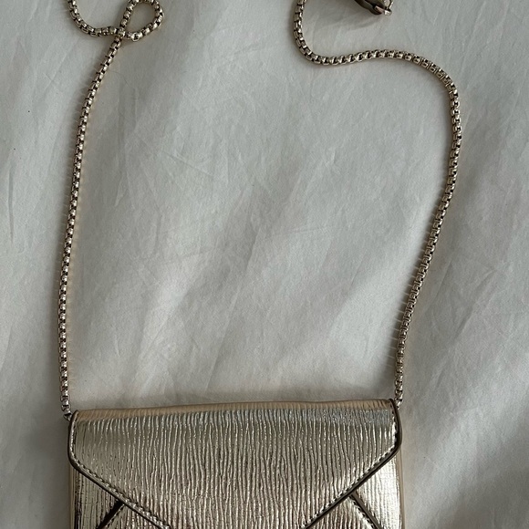 Zara Handbags - Zara Gold Crossbody Clutch